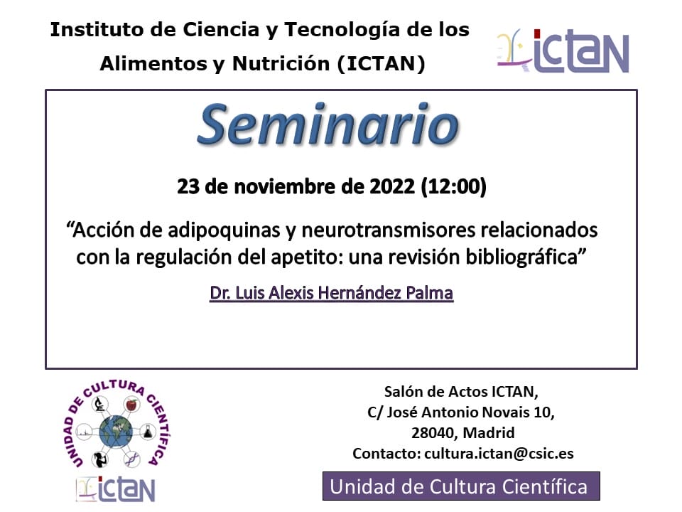 Cartel del Seminario 23-11-2022 en ICTAN